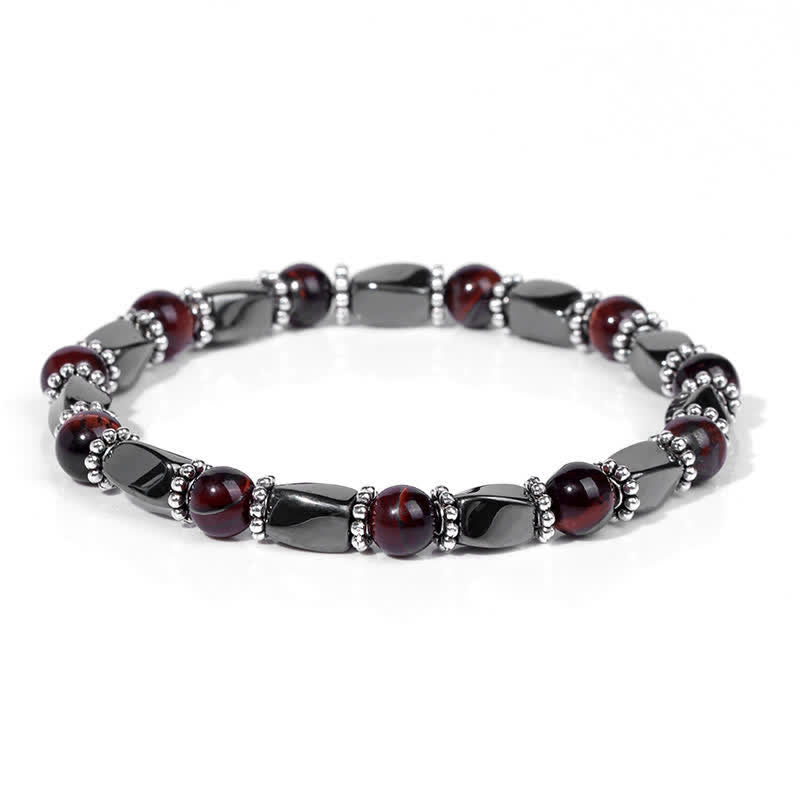 Olivenorma Natural Hematite Crystal Beads Beaded Bracelet