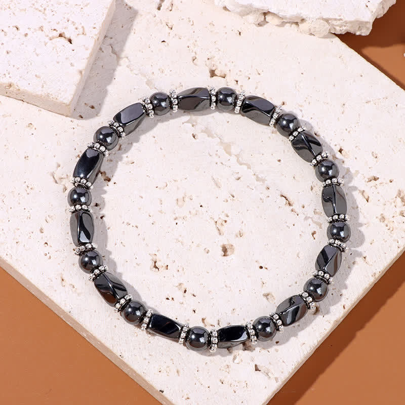 Olivenorma Natural Hematite Crystal Beads Beaded Bracelet