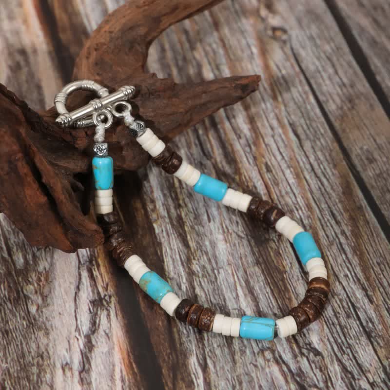 Olivenorma Retro Bohemia Turquoise Beaded Bracelet