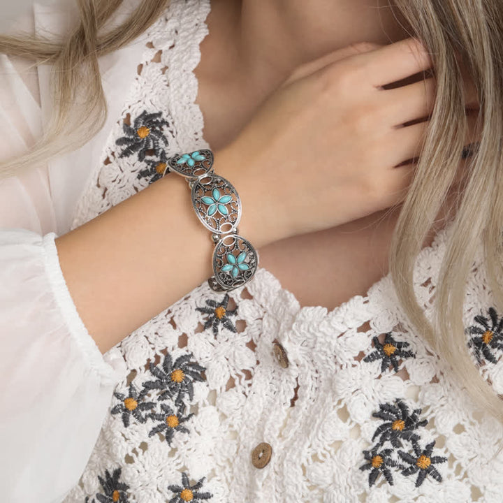 Olivenorma Bohemia Natural Turquoise Alloy Bracelet