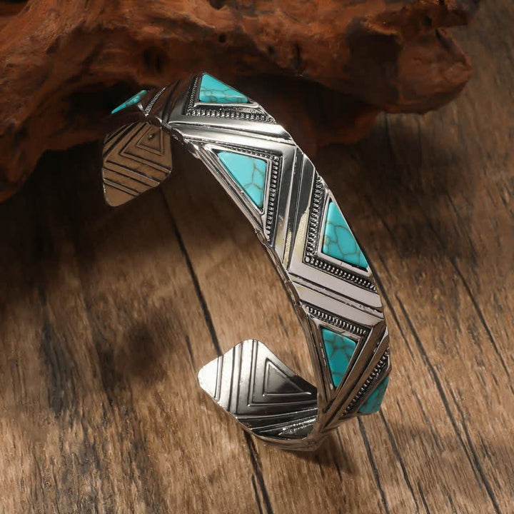 Olivenorma Bohemia Turquoise Alloy Open Bracelet