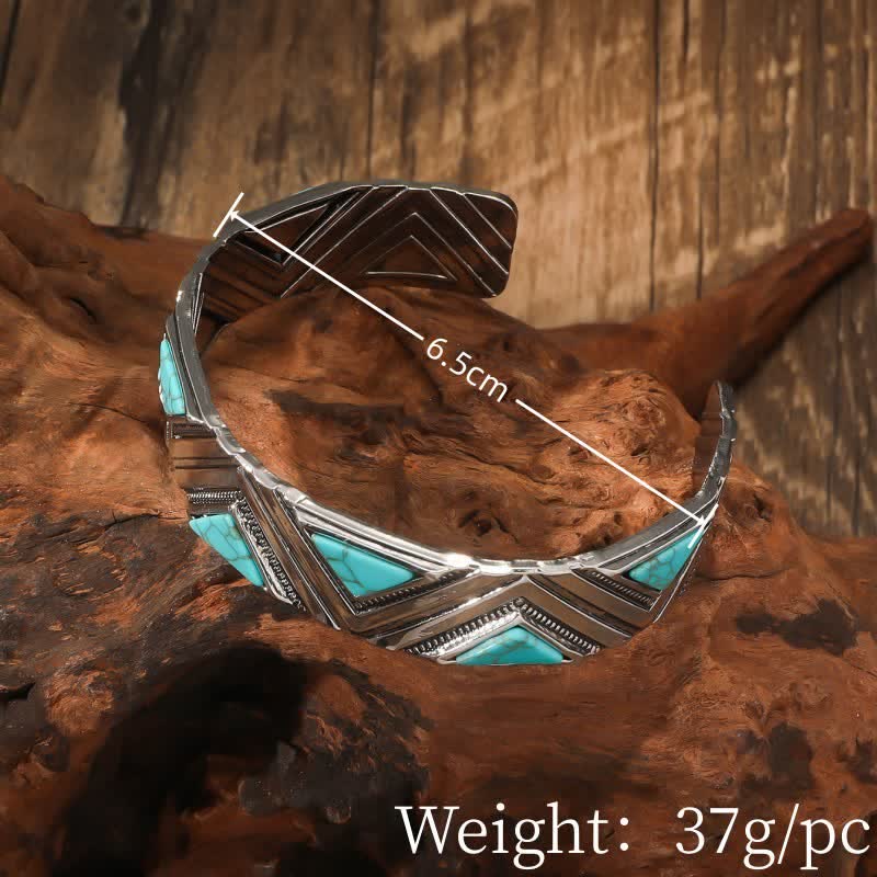 Olivenorma Bohemia Turquoise Alloy Open Bracelet - image 6
