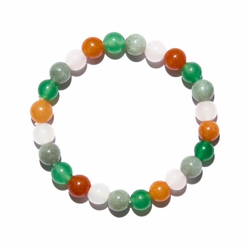 Olivenorma 8mm Multicolor Natural Stone Labradorite Beaded Bracelet