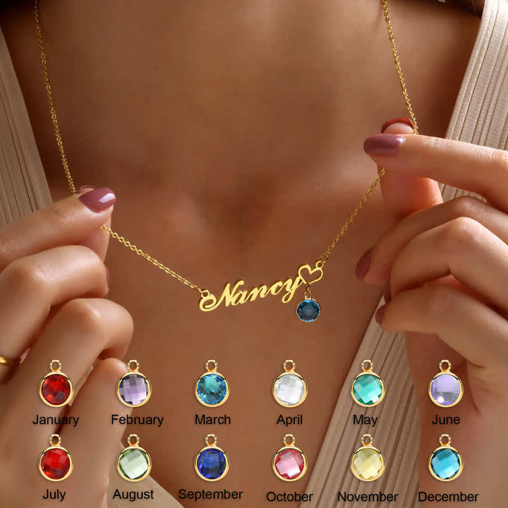 Olivenorma Personalized Name Birthstone Pendant Women Necklace