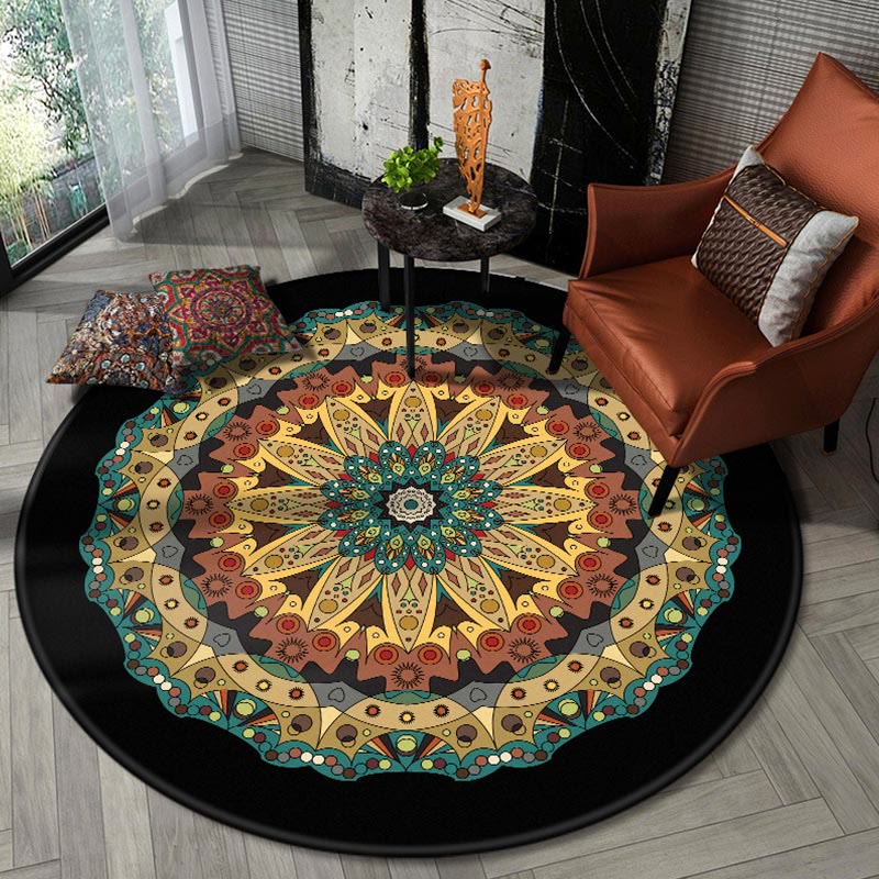 Olivenorma Boho Round Area Rug Mandala Carpet