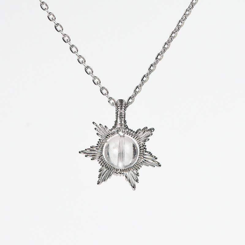 Olivenorma Natural Stone Sun Moon Pendant Necklace