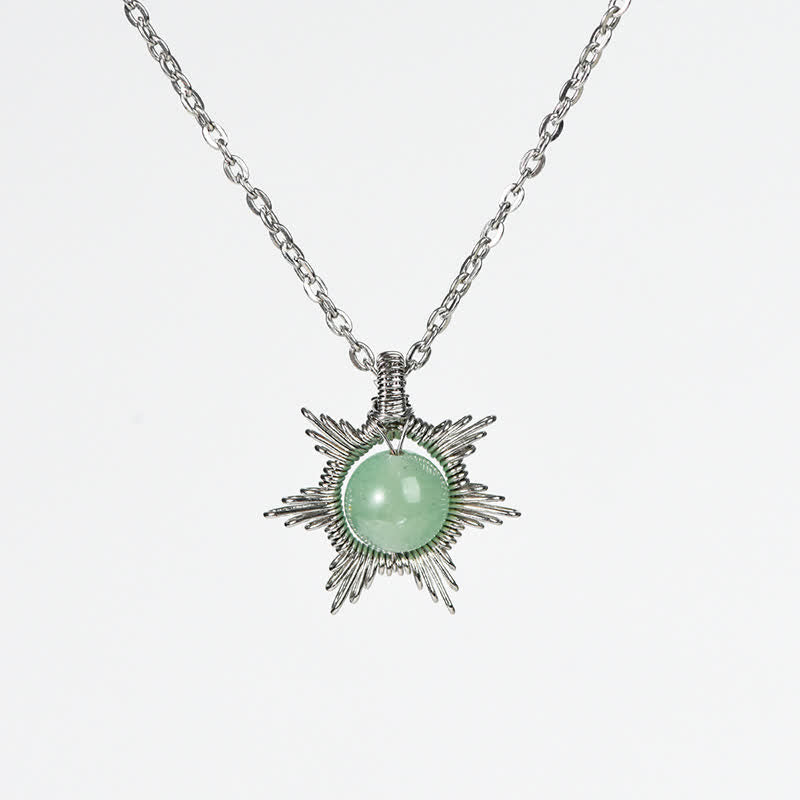 Olivenorma Natural Stone Sun Moon Pendant Necklace