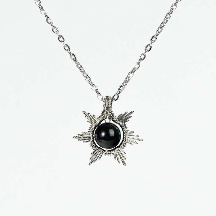 Olivenorma Natural Stone Sun Moon Pendant Necklace