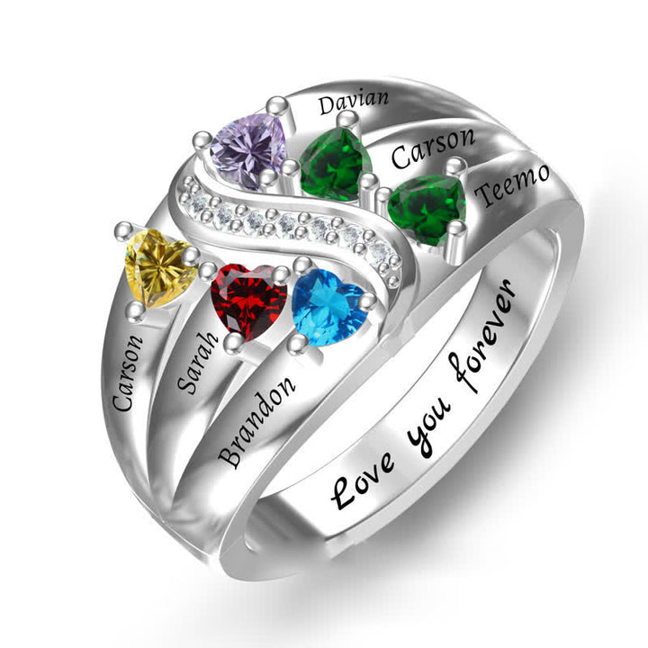 Olivenorma 925 Sterling Silver Birthstone Personalized Name Ring