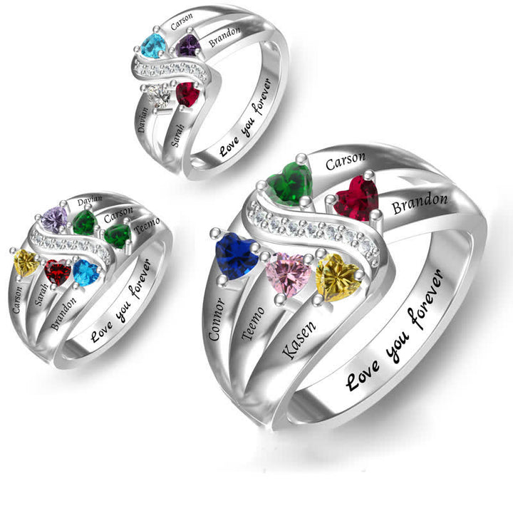 Olivenorma 925 Sterling Silver Birthstone Personalized Name Ring