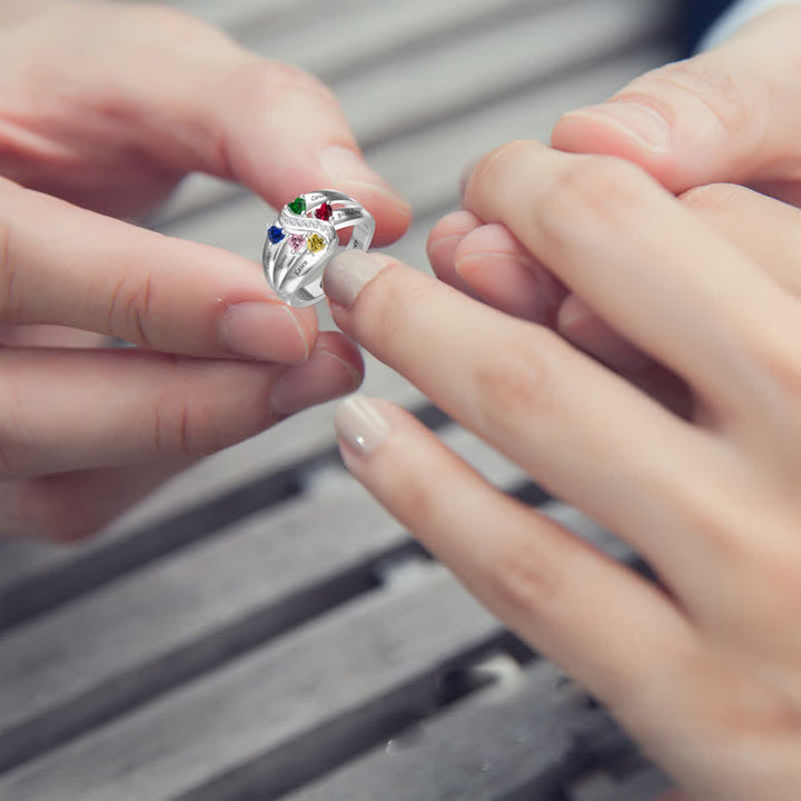 Olivenorma 925 Sterling Silver Birthstone Personalized Name Ring - image 4