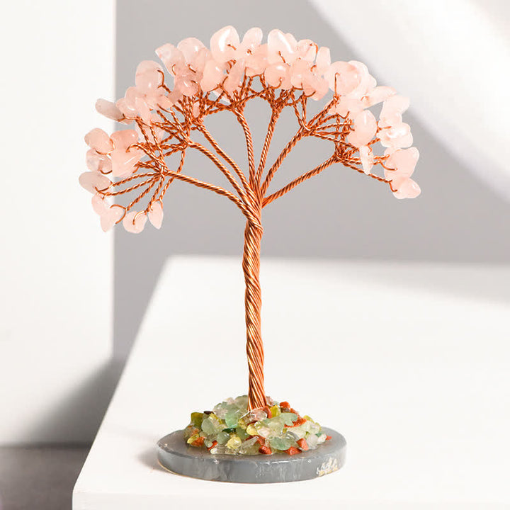 Olivenorma Natural Crystal Gravel Agate Base Feng Shui Tree