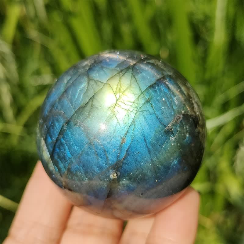 Olivenorma Natural Labradorite Crystal Sphere