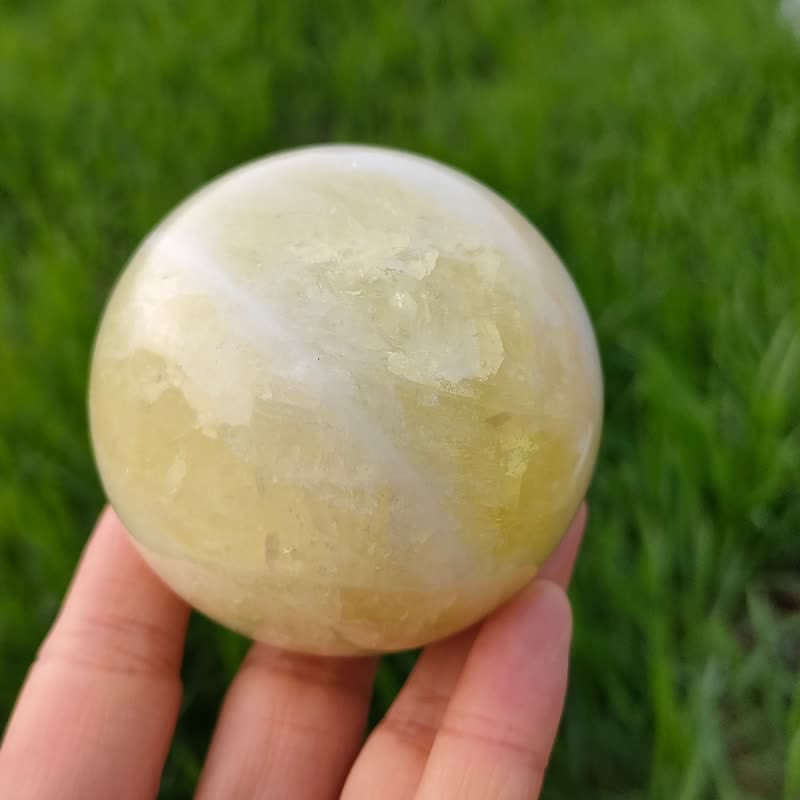 Olivenorma Set of 3 Natural Lantian Jade Crystal Sphere