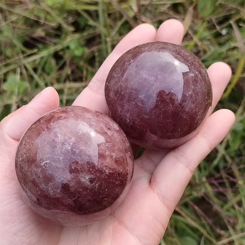 Olivenorma Natural Strawberry Quartz Crystal Sphere