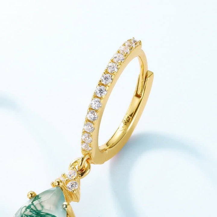 Olivenorma Golden Moss Agate Water Drop Jewelry Set - image 10