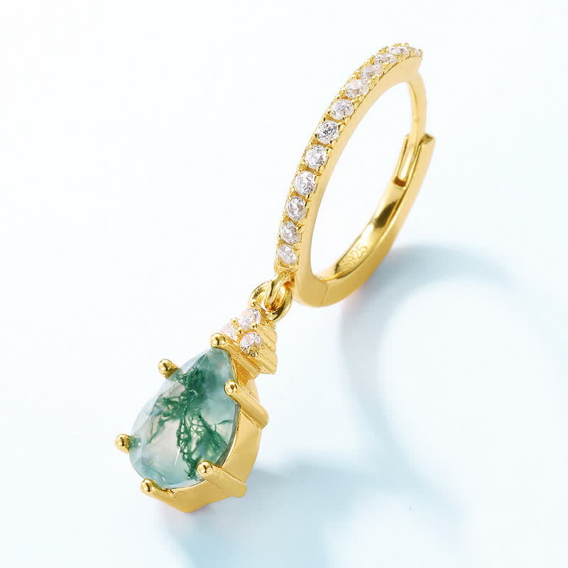 Olivenorma Golden Moss Agate Water Drop Jewelry Set - image 9