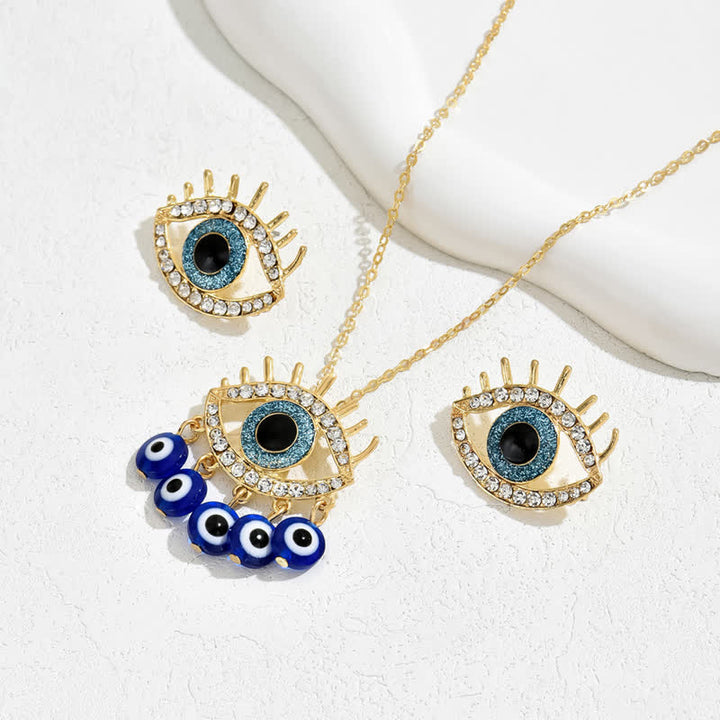 Olivenorma White Zircon Blue Topaz Evil Eye Jewelry