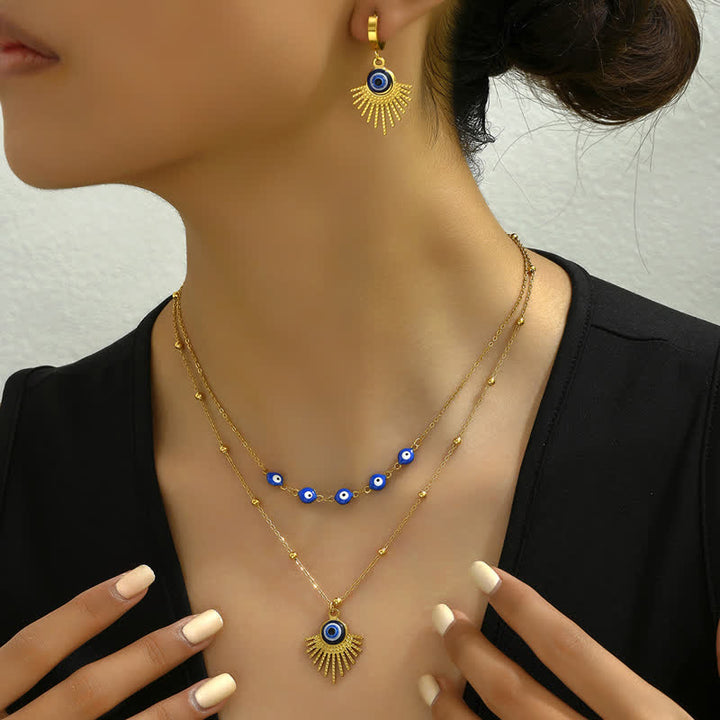 Olivenorma Blue Evil Eye Necklace Earrings Jewelry Set