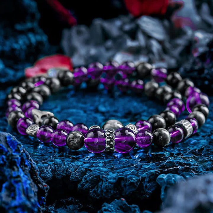 Olivenorma Natural Amethyst Men's Beaded Bracelet - image 7