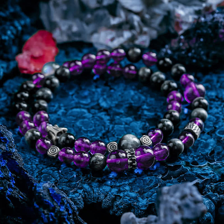 Olivenorma Natural Amethyst Men's Beaded Bracelet - image 4