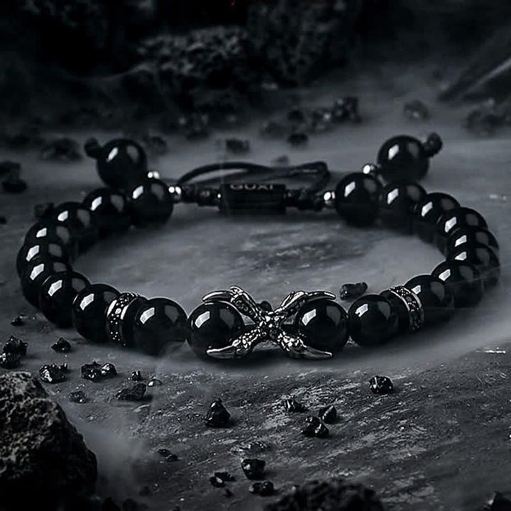 Olivenorma Natural Obsidian Grey Jasper Men's Beaded Bracelet - image 4