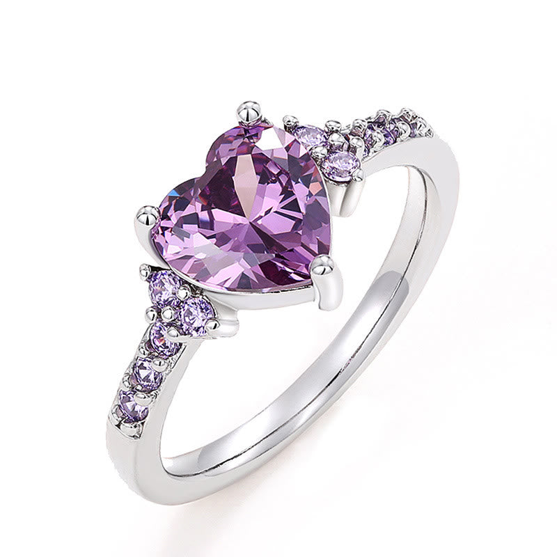 FREE Today: "Eternal Love" Amethyst Heart Ring - US 11 - Amethyst - image 0