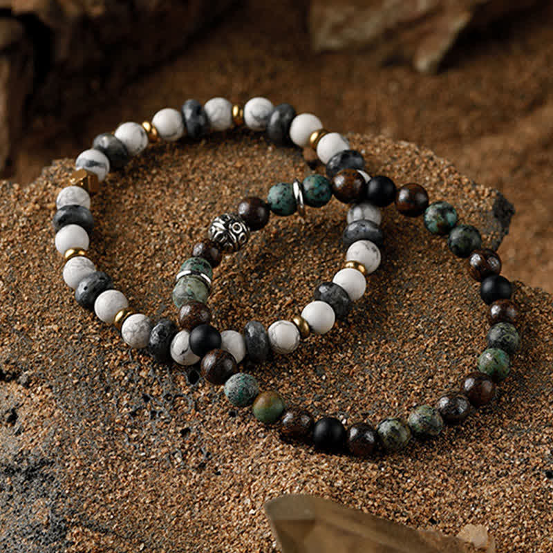 Olivenorma 6mm Natural Stone Men's Beaded Bracelet