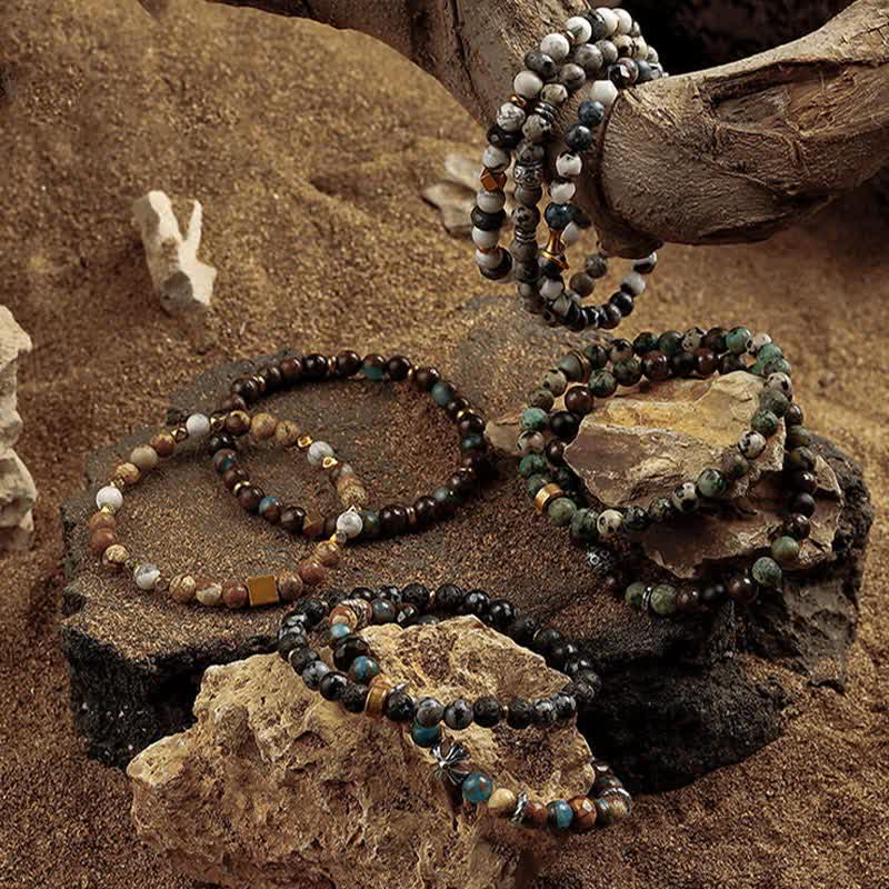 Olivenorma 6mm Natural Stone Men's Beaded Bracelet