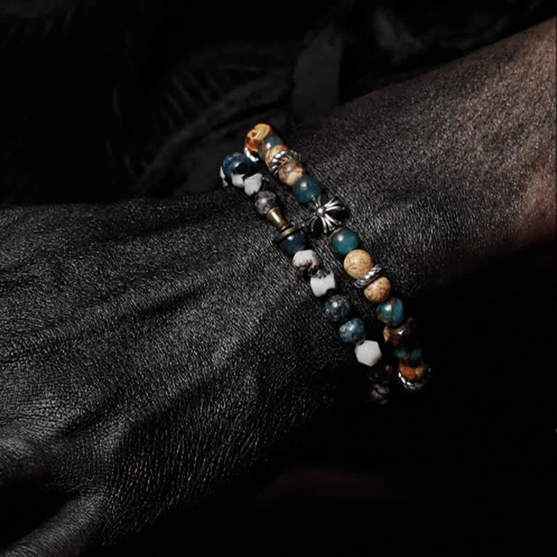 Olivenorma 6mm Natural Stone Men's Beaded Bracelet