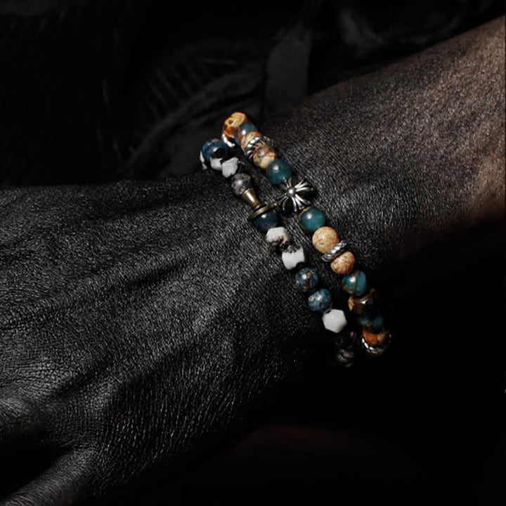 Olivenorma 6mm Natural Stone Men's Beaded Bracelet