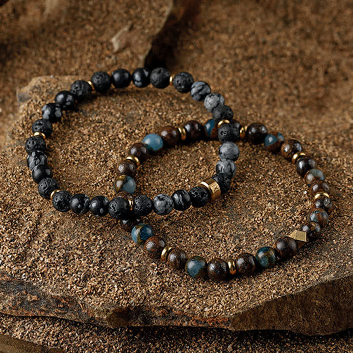 Olivenorma 6mm Natural Stone Men's Beaded Bracelet