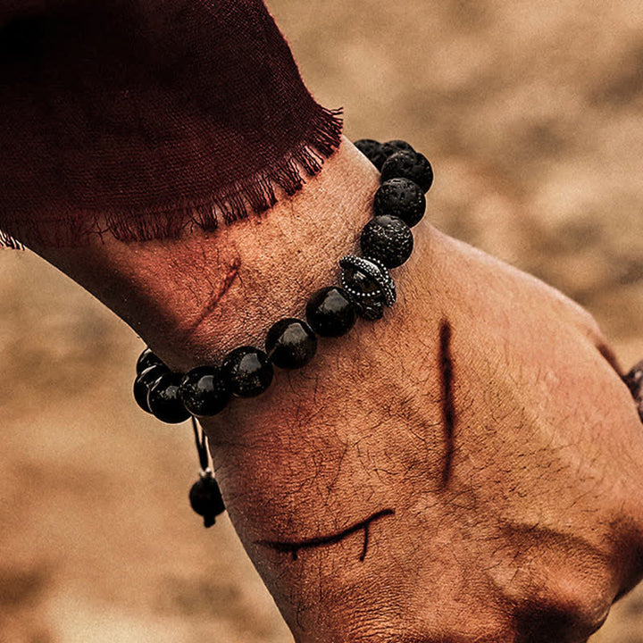 Olivenorma Natural Lava Stone Men's Beaded Bracelet - image 5