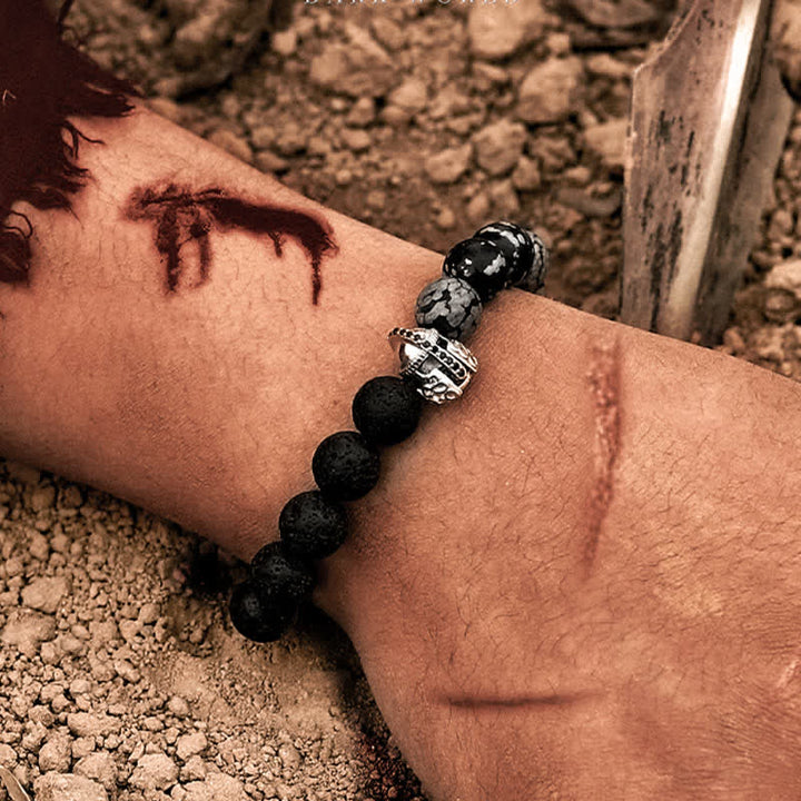 Olivenorma Natural Lava Stone Men's Beaded Bracelet - image 1