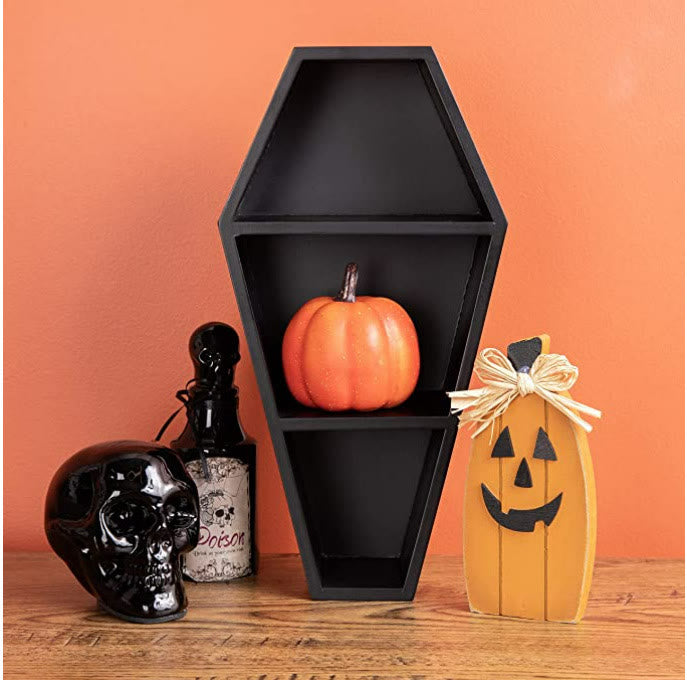 Olivenorma Spooky Coffin Shaped Shelf Halloween Crystal Shelf