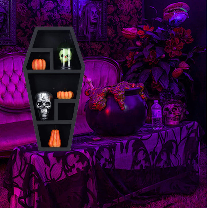 Olivenorma Spooky Coffin Shaped Shelf Halloween Crystal Shelf