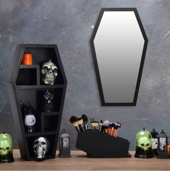 Olivenorma Spooky Coffin Shaped Shelf Halloween Crystal Shelf