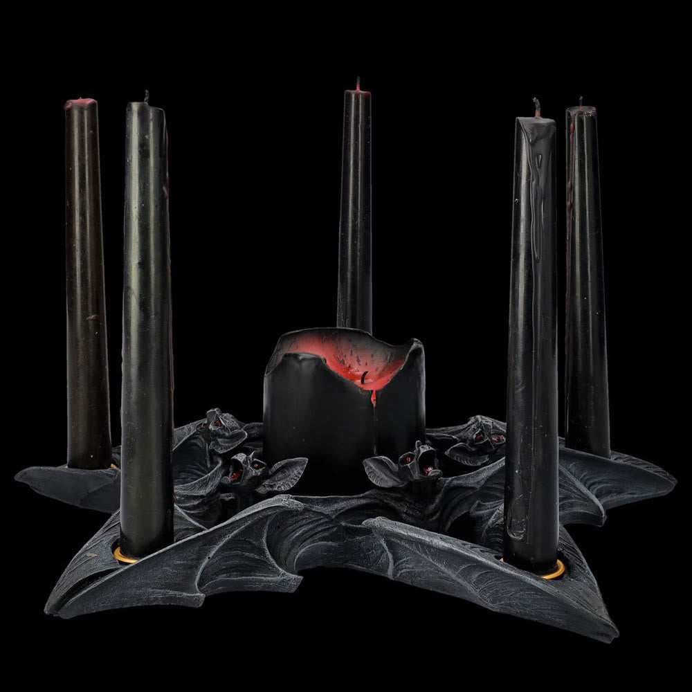 Olivenorma Spooky Pentagon Bats Shaped Candle Holder