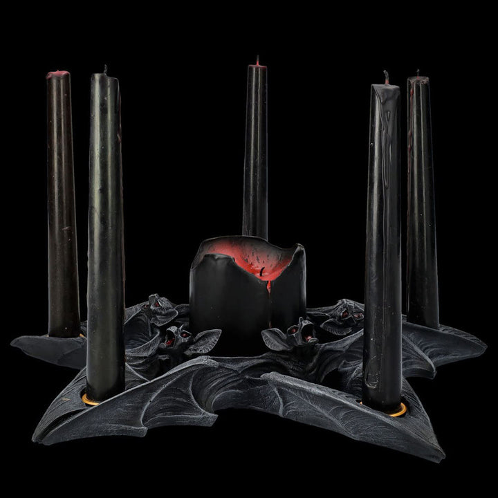 Olivenorma Spooky Pentagon Bats Shaped Candle Holder