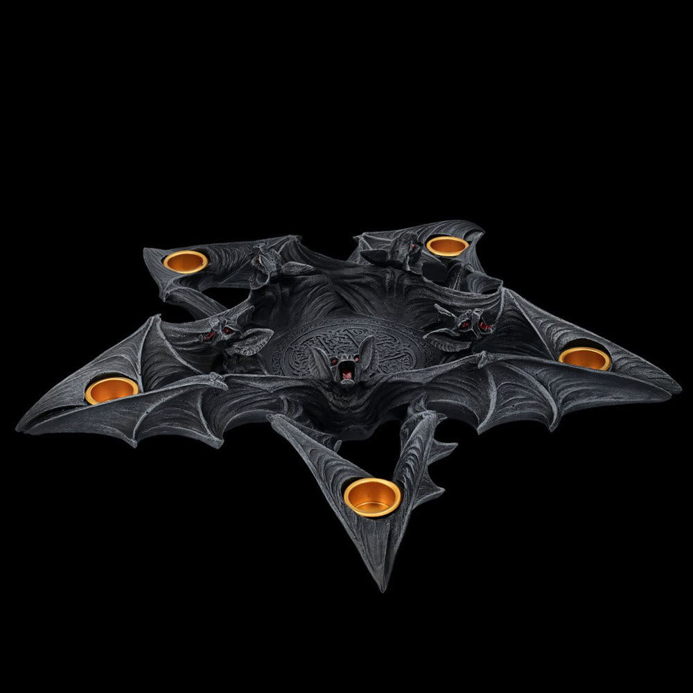 Olivenorma Spooky Pentagon Bats Shaped Candle Holder