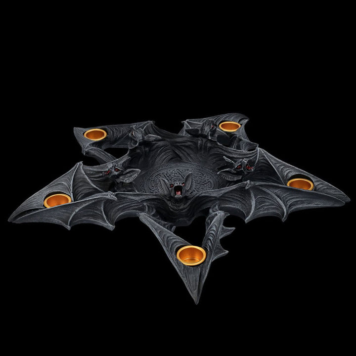 Olivenorma Spooky Pentagon Bats Shaped Candle Holder