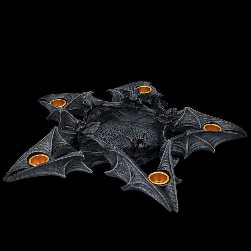 Olivenorma Spooky Pentagon Bats Shaped Candle Holder