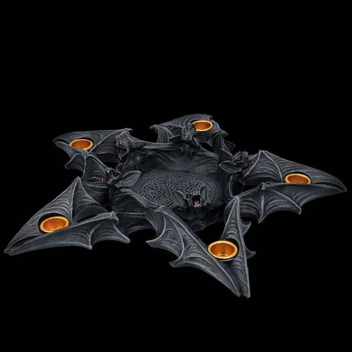 Olivenorma Spooky Pentagon Bats Shaped Candle Holder