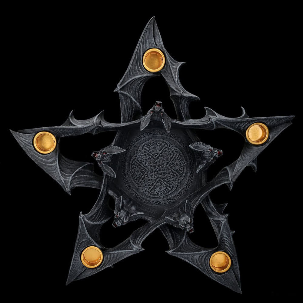 Olivenorma Spooky Pentagon Bats Shaped Candle Holder