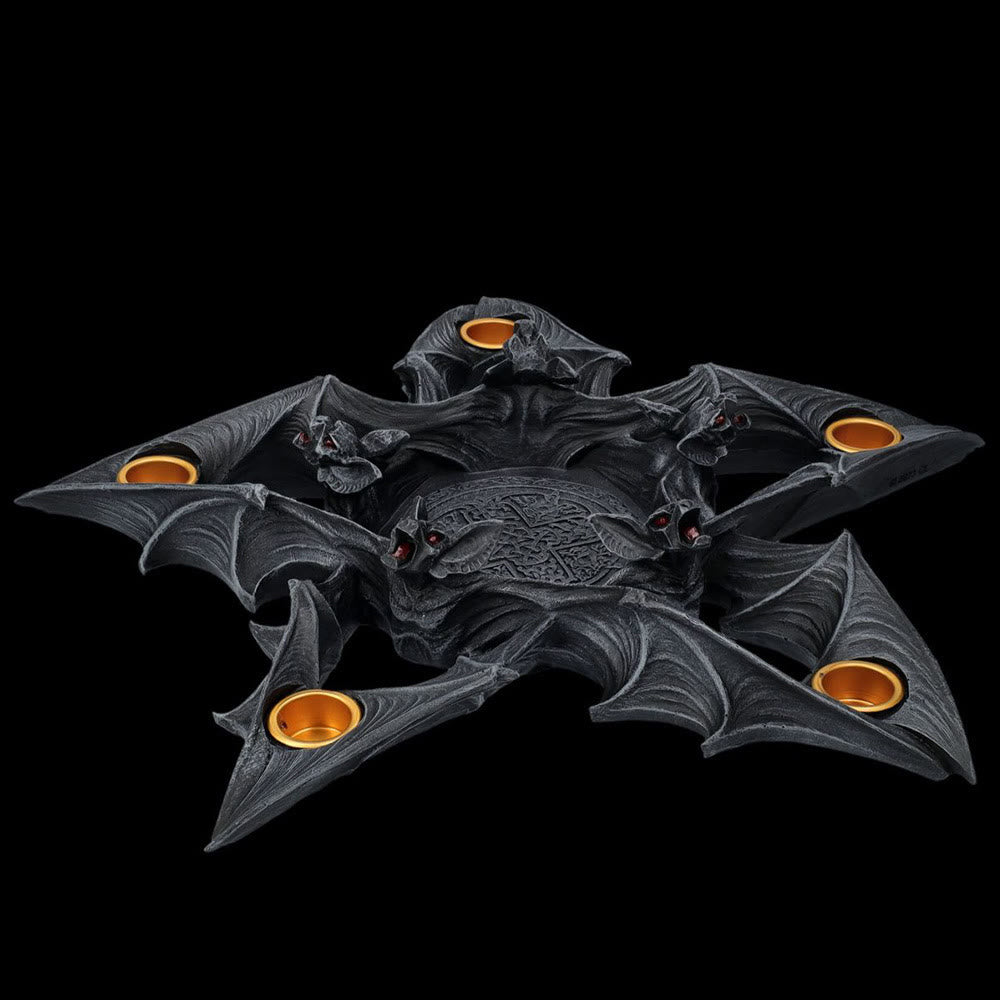 Olivenorma Spooky Pentagon Bats Shaped Candle Holder