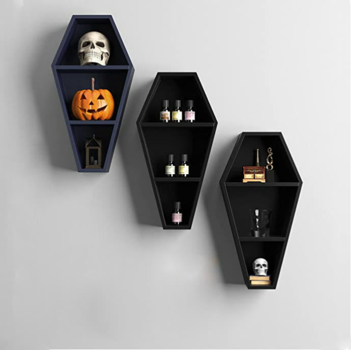 Olivenorma Spooky Coffin Shaped Shelf Halloween Crystal Shelf