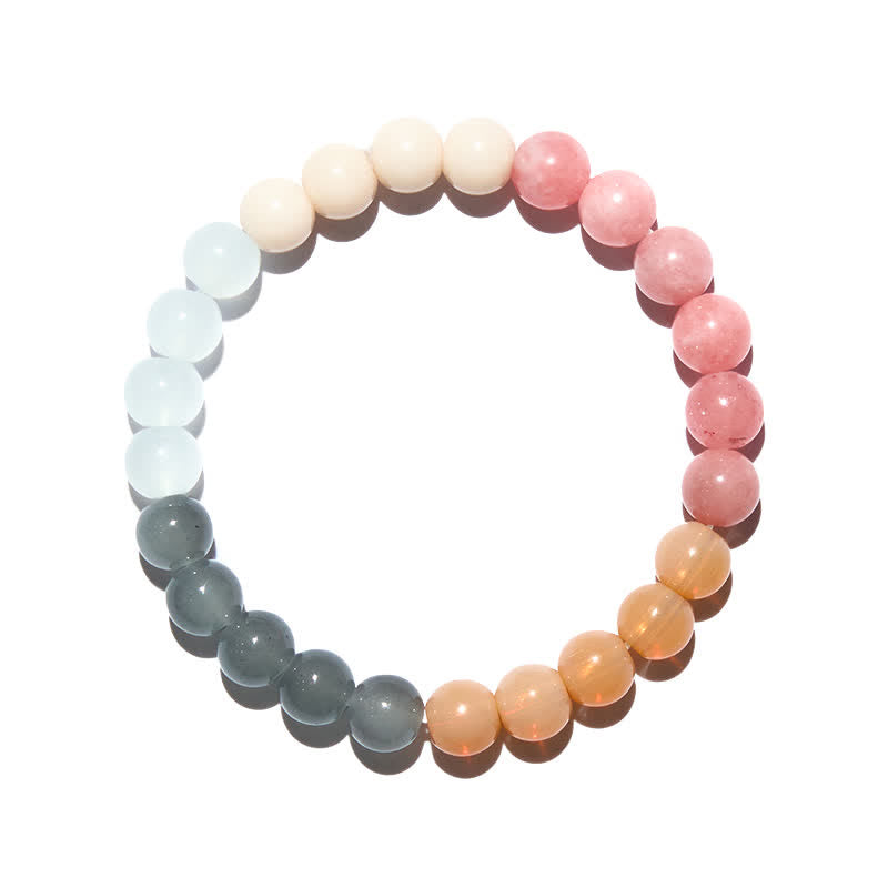 Olivenorma 4 Types of Natural Crystal Beads Bracelet