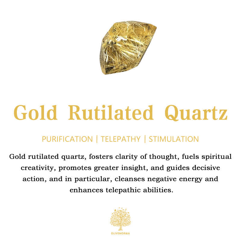 Olivenorma Natural Crystal Gold Rutilated Quartz Beads Bracelet - image 8