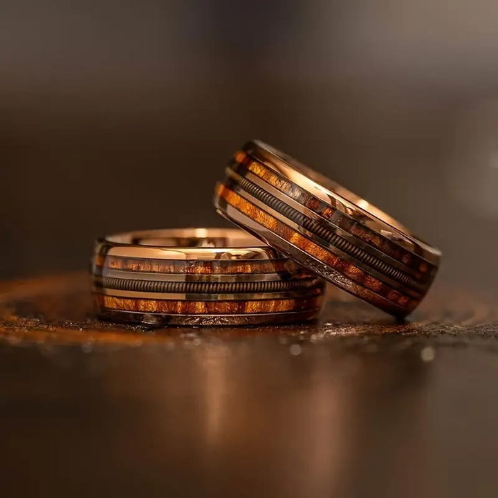 Olivenorma Guitar String & Burnt Whiskey Barrel Ring