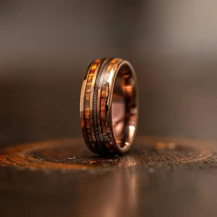 Olivenorma Guitar String & Burnt Whiskey Barrel Ring